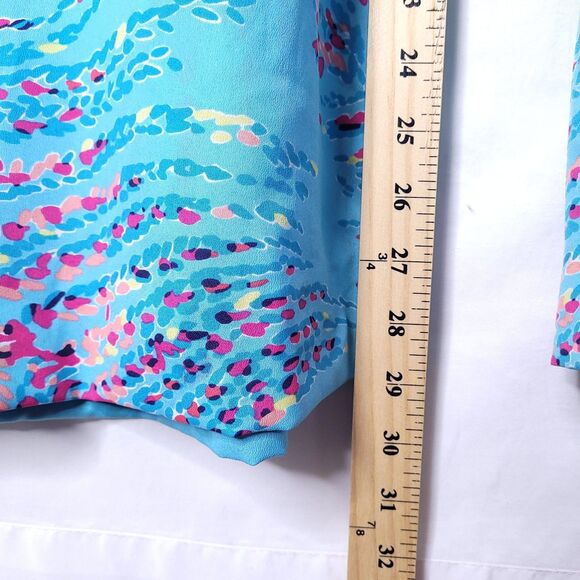 Lilly Pulitzer Pants Large Colorful Middleton Palazzo Shorely Blue Wide Leg - Picture 12 of 13